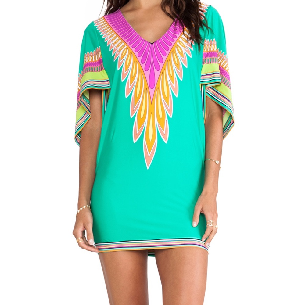 Trina Turk Plumas Cover Up Tunic (Emerald)